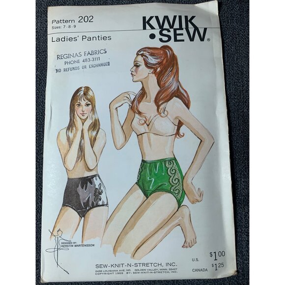 Kwik Sew Misses Panties Sewing Pattern sz 7 8 9 202 - uncut - Picture 1 of 9